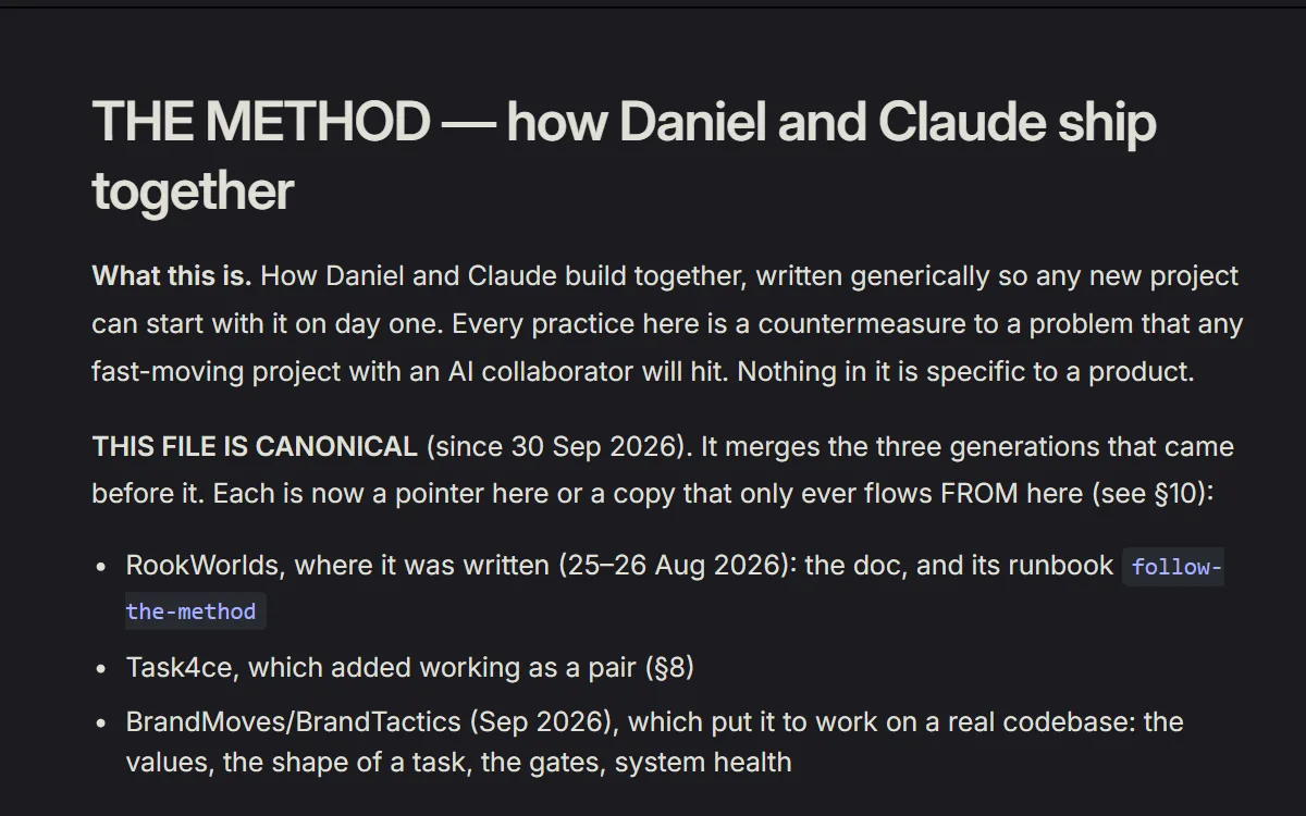 The Method: how Daniel builds with AI